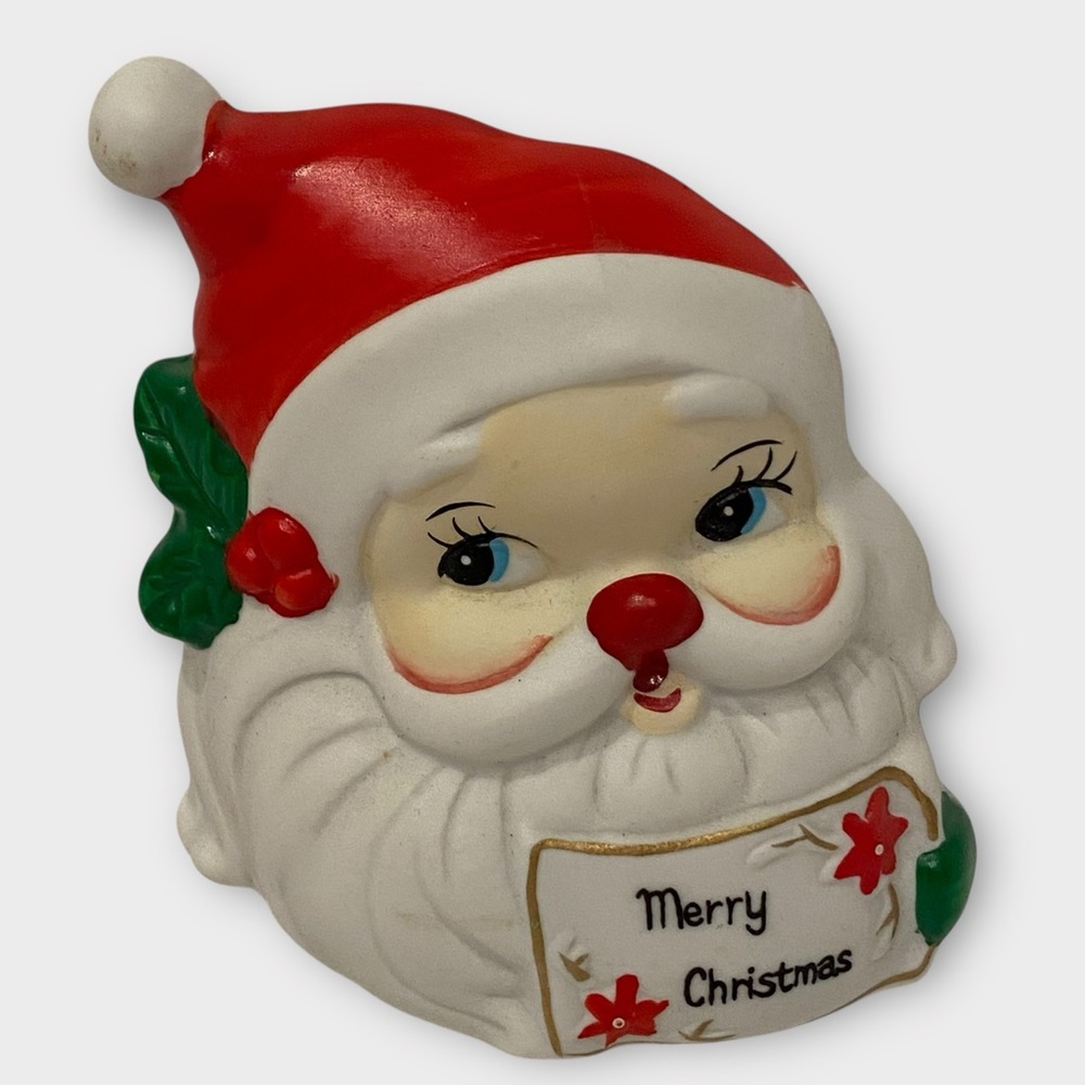 Cute Vintage Santa Claus Face Christmas Napkin Holder